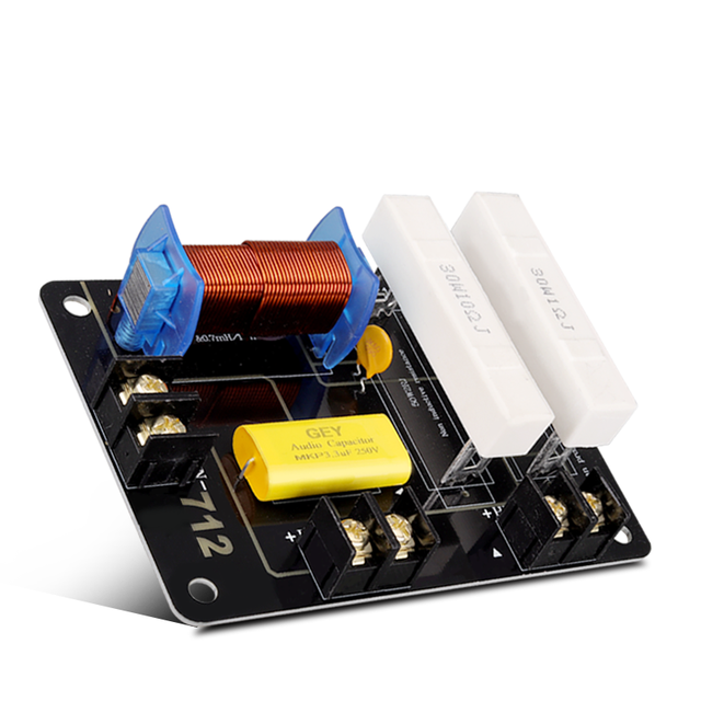 Gertsound 712 Passive 2 Way Audio Copper Crossover Network 10-12Inch Treble/Bass Frequency Divider 4-8 Ohm 100-300W Accessories