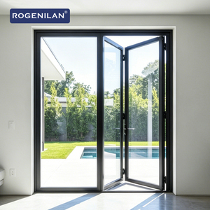 Portes pliantes panoramiques en verre à double vitrage à faible émissivité en aluminium pour patio extérieur de villas Rogenilan - Product Image 1
