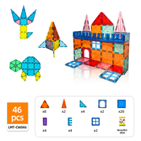 Imanes de bloques de construcción educativos 3D de alta calidad, 46 Uds., juguete para regalo para niños pequeños, imanes para niños y niñas, azulejos de construcción para niños
