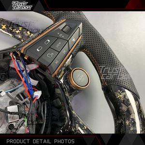 Volante Deportivo Personalizado de Fibra de Carbono Forjado en Oro con LED para <span class=keywords><strong>Seat</strong></span> <span class=keywords><strong>Cupra</strong></span> Tavascan Terramar Formentor VZ <span class=keywords><strong>Leon</strong></span> Ibiza Ateca Arona - Product Image 3