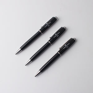 Bolígrafo de Acero Inoxidable Negro con Logotipo Personalizado para Hotel - Product Image 2