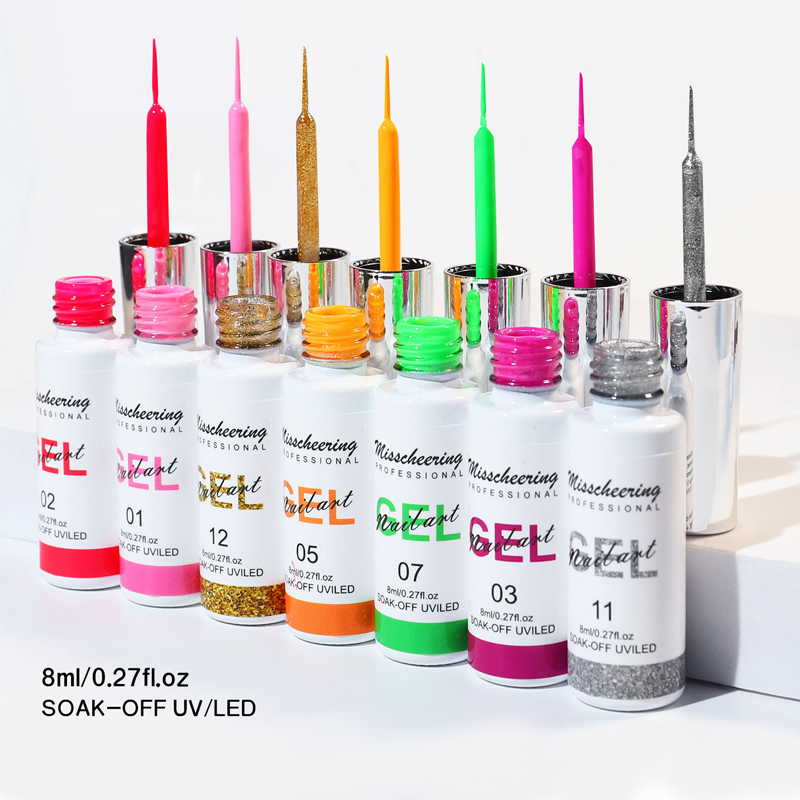 Лидер продаж Amazon, набор 3D гель-лаков для ногтей с логотипом на заказ, тянущийся Шелковый паук, украшение для ногтевого дизайна, лайнер, дизайн, набор УФ светодиодных гелей