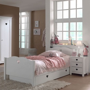 Matte White Kids Modern Girl Youth Bedrooms Furniture Wooden Children Girls <strong>Single</strong> Sleeping <strong>Floor</strong> <strong>Bed</strong> - Product Image 3