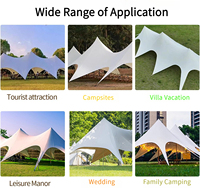 Tentes extensibles de 30 à 60 personnes, camping en plein air, plage imperméable, pare-soleil, toile, auvent, étoiles, mariage, 15m, 20m