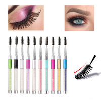 Brosse à cils en strass pour applicateur de mascara réutilisable, peigne à sourcils, brosse à extensions de cils, outil de maquillage