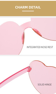 แว่นกันแดดปาร์ตี้ไร้ขอบรูปหัวใจแฟชั่นสตรีแว่นตาป้องกันรังสียูวี - Product Image 2