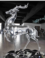 Résine conçue sur mesure artisanat Statues d'animaux transparentes comprenant cheval éléphant léopard cerf grue divers autres animaux