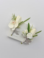 Mori Corsage Wrist Tulip Bunga Buatan Plastik Dapat Dilepas Gaya Eropa Profesional untuk Upacara Pernikahan Pengantin Pria
