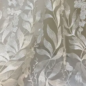 New white embroidered lace fabric DIY dress dress sewing accessories