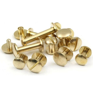 Fissaggio in metallo resistente, rivetto a vite Chicago in ottone massiccio, testa piatta, perno a scanalatura unidirezionale <span class=keywords><strong>per</strong></span> <span class=keywords><strong>cinture</strong></span>, borse e lavorazione del cuoio - Product Image 5
