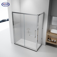 Cabine de douche d'angle sur mesure pour salle de bain, porte de douche en verre, salle de douche rectangulaire coulissante en aluminium