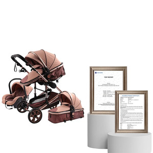 JXB Luxury Foldable Baby Pushchair Buggy <strong>Pram</strong> Lightweight 3 in 1 Kids Travel System Hot Mom Walkers Carriers - Product Image 1