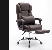 Fauteuil de bureau exécutif ergonomique en cuir 2026, design moderne, pivotant, avec appui-tête réglable et accoudoirs relevables, base chromée