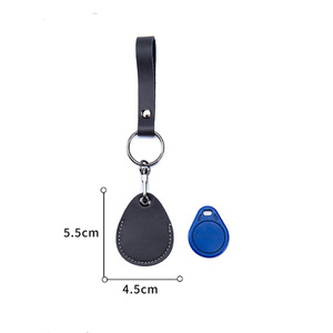 Cross-border PU leather teardrop-shaped access <b>card</b> <b>holder</b>/keychain, mini coin <b>holder</b>/<b>card</b> <b>holder</b>/<b>card</b> sleeve in macaron colors - Product Image 2