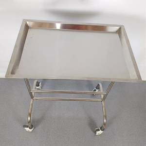 <span class=keywords><strong>Chariot</strong></span> <span class=keywords><strong>médical</strong></span> de plateau d'acier inoxydable des meubles 304 médicaux MN-SUS004 avec des roues - Product Image 2