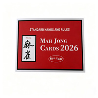 Ensemble de cartes de règles de Mahjong américain, 4 pièces, en carton, résistant à l'usure, impression grand format, instructions de jeu, cartes de score pour 4 joueurs