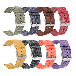 Venta al por mayor 16MM 18mm 20mm 22mm 24mm nailon de lujo tela de liberación rápida correa de reloj inteligente naranja de dos piezas para <span class=keywords><strong>Fitbit</strong></span> Versa - Product Image 1