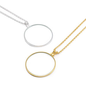 แว่นขยายมือถือสร้อยคอเงินความละเอียดสูงพร้อม5X ห่วงโซ่โลหะสังกะสี CH6001S - Product Image 6