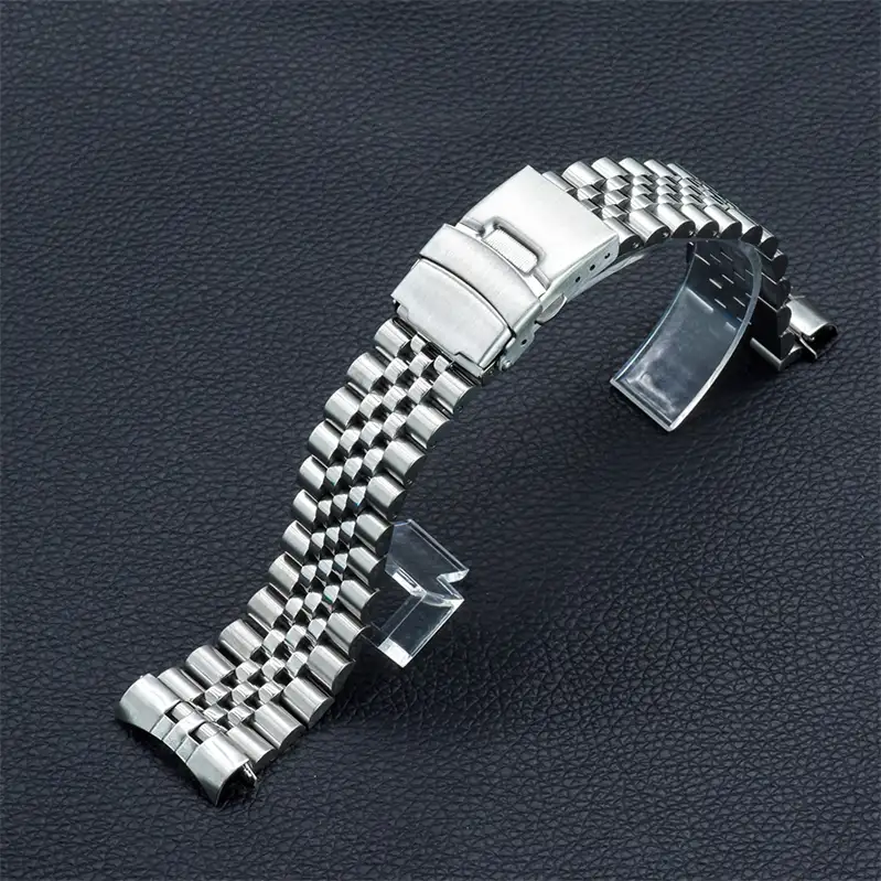 Watch band 22mm Super-J Louis 3D Jubilee Brushed 316L Stainless Steel All Solid Links Watch Band for SEIKO SKX007