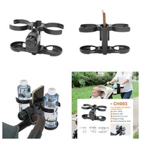Support de téléphone portable pliable 2 en 1 ou 3 en 1 avec porte-gobelets doubles pour poussette, robuste et facile à assembler, idéal pour l'extérieur