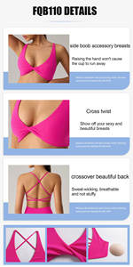 Haut de yoga pour femme, <span class=keywords><strong>t</strong></span>-shirts sans dos simples, haut athlétique slim, col en V, push-up, soutien-gorge de sport croisé, yoga, gym, entraînement, fitness - Product Image 5