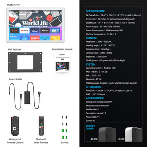 Vente en gros <span class=keywords><strong>Android</strong></span> 4K TV miroir intelligent 32 43 55 60 65 86 pouces commande vocale écran en verre de salle de bain étanche - Product Image 6