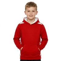 Sweat-shirt à capuche uni pour enfants, personnalisable avec logo, 50 % coton 50 % polyester, respirant, avec poche, pour activités de plein air
