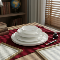 Service de table moderne en porcelaine fine (24 pièces) pour 6 personnes avec bordure dorée