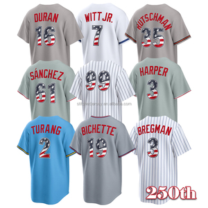 Maillot de baseball cousu pour homme, 250e anniversaire, tailles S-5XL, Aaron Judge, <span class=keywords><strong>Adley</strong></span> Rutschman, Bryce Harper, Bobby Witt Jr, Alex Bregman - Product Image 1