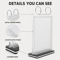 Support de menu de table avec 6 pochettes, présentoir vertical de table avec base pour photos et restaurants