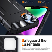 Coque de téléphone avec support métallique latéral pour iPhone 14, compatible avec iPhone 13, 12, 11 Pro Max, 15, 16 Plus, 17 Air, 18, surface mate