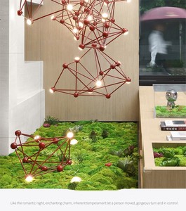 Lampe suspendue en fer industriel antique de couleur rouge de style gene de forme spéciale adaptée au projet et au salon - Product Image 3