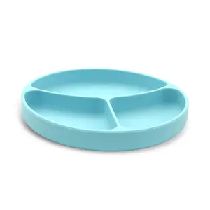 Nouvelle vente micro-ondes lave-vaisselle sans BPA robuste réutilisable divisé bébé alimentation assiette Silicone assiettes divisées