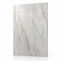 Dalle de pierre frittée polie Rovni White Jade 1800x3200 avec veinage doré pour comptoir, mur, sol et projets d'aménagement intérieur commercial