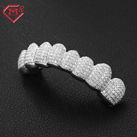 Véritable S925 Moissanite Dents Grillz Entièrement Glacé Rappeur Buste Vers Le Bas Coupe Profonde Personnalisé D Couleur Moissanite Grillz