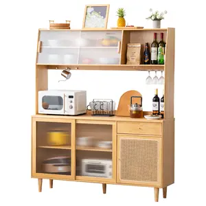 Whole Set Kitchen Storage Bamboo And Vattan Sideboard Cabinet Muti-function Cabinet