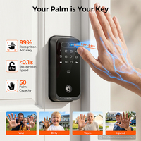 Serrure de porte intelligente LNDU HK01P compatible Apple HomeKit, déverrouillage par mot de passe NFC, prise en charge Alexa et Google Home, biométrique, étanche, avec lecture de la veine palmaire