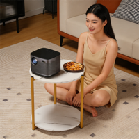 Petite table basse pour la maison, table pour petit appartement, petite table ronde pour salon, table d'appoint pour canapé, table d'appoint à double niveau