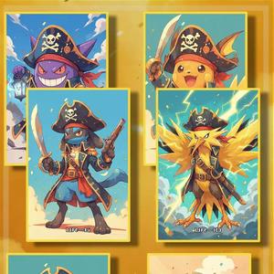 Tableau d'art animé Pokémon DM, carte décorative de collection, figurine de dessin animé Pikachu Eevee Charizard à afficher - Product Image 3