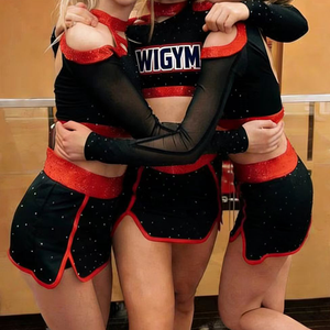 Uniformes de Animadoras Personalizados al por Mayor, con Cuentas y Spandex, para Adultos, Jóvenes y Niños, para Competencias Escolares y de Estrellas - Product Image 1