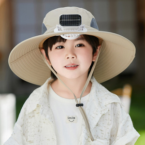 Sombrero de Pescador para Niños con Protección Solar UV, Ventilador Solar, Batería de Litio, Bajo Consumo de Energía, Color Personalizado - Product Image 1
