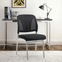 Chaise de bureau exécutive empilable moderne avec tissu et fonction de refroidissement en acier inoxydable pour usage commercial