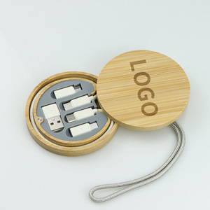 Organisateur de câbles magnétique, 6 en 1, en bambou et paille de blé, écologique, biodégradable, boîte de rangement multifonctionnelle pour câbles - Product Image 6