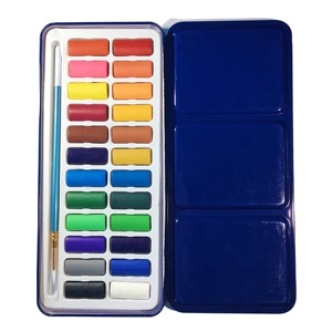 Ensemble de peinture à l'<span class=keywords><strong>aquarelle</strong></span> Portable, pour voyage, avec pinceaux à eau, Palette de mélange, 12/24/3648, <span class=keywords><strong>aquarelle</strong></span> résistante - Product Image 4