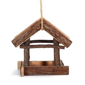 Tempat Makan Burung Kayu Alami Gaya Baru, Dekorasi Taman, Tempat Makan Burung Gantung Gaya Retro, Tempat Makan Burung Liar - Product Image 3