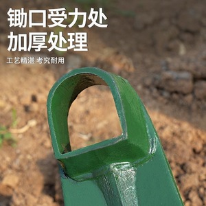 Traditional Hoe Carbon Steel 8 In Curved Blade Wooden Handle Green For Gardening Digging Land Clearing - Product Image 5