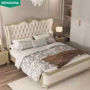 Personalizzazione di lusso moderno all'ingrosso a buon mercato prezzo in legno massello letti camera da letto mobili in legno king size letto matrimoniale