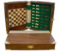 Juego de Ajedrez Magnético de Lujo para Niños, Caja de Cartón Marrón con Tablero de Almacenamiento Tipo Libro para Juegos de Mesa - Backgammon