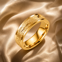 JLM Bestseller Maßgefertigter 18K Vergoldeter Titan-Stahl Matt Sandgestrahlter Ring für Männer Frauen Unisex Ehering Schmuck