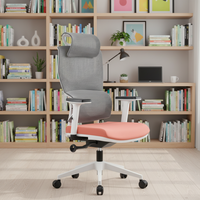 Chaise de bureau ergonomique moderne pivotante avec support lombaire en maille, appui-tête réglable, chaise de luxe personnalisable en nylon